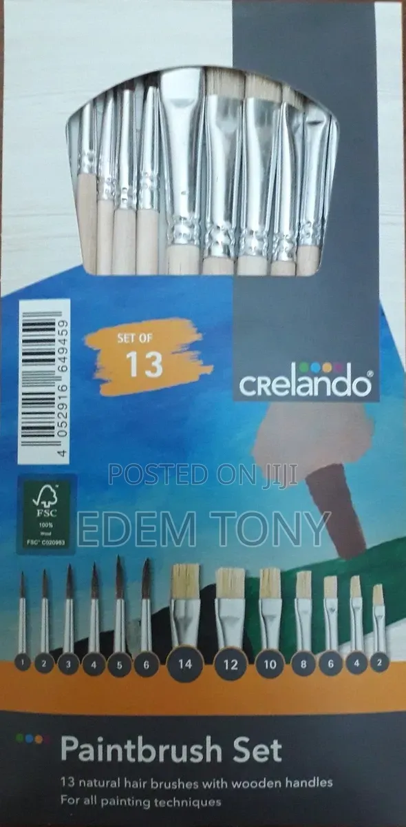 Crelando Bristle Paintbrush Set 13 Piece Set