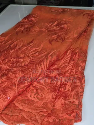 Lightweight Burnt Orange Net Lace