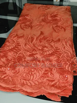 Lightweight Burnt Orange Net Lace