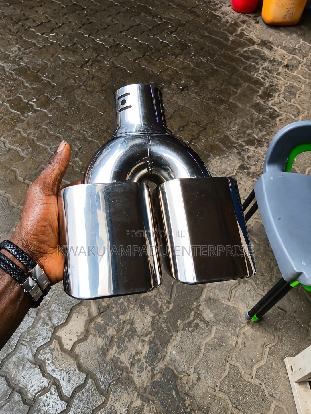 Double Chrome Exhaust Tip for Cars 🚗✨