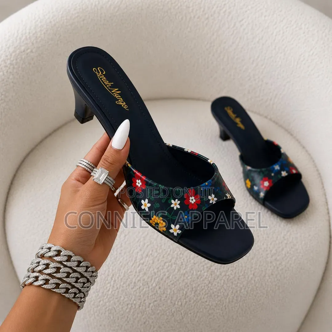 Open-Toe Kitten Heel Mules