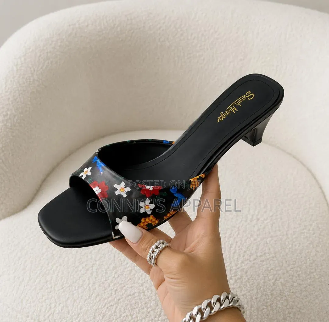 Open-Toe Kitten Heel Mules