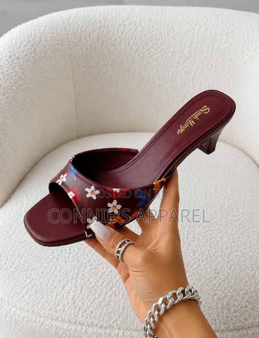 Open-Toe Kitten Heel Mules
