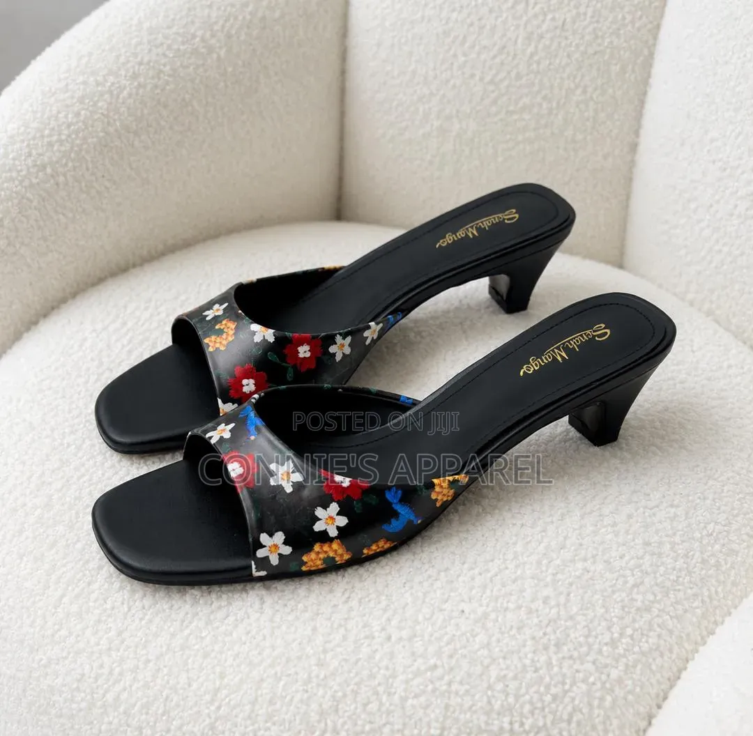 Open-Toe Kitten Heel Mules