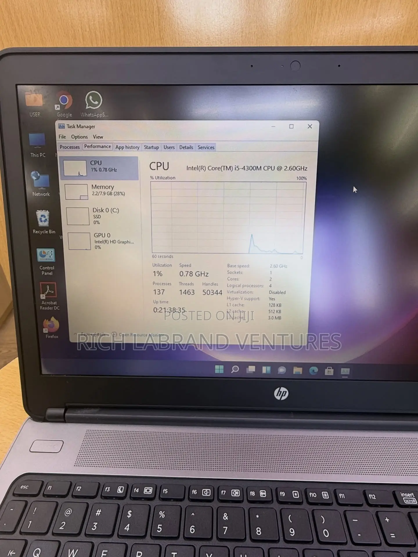 Laptop HP 650 G1 8GB Intel Core i5 SSD 128GB