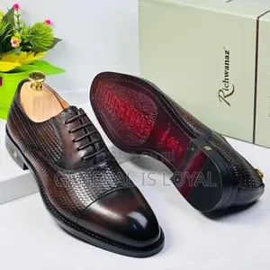 Richwanz Dark Brown Wave Style Men Lace Shoe