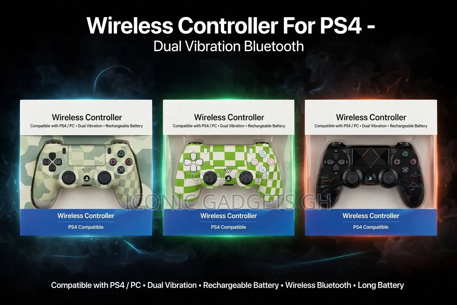 Wireless Controller for PS4 Dual Vibration Bluetooth