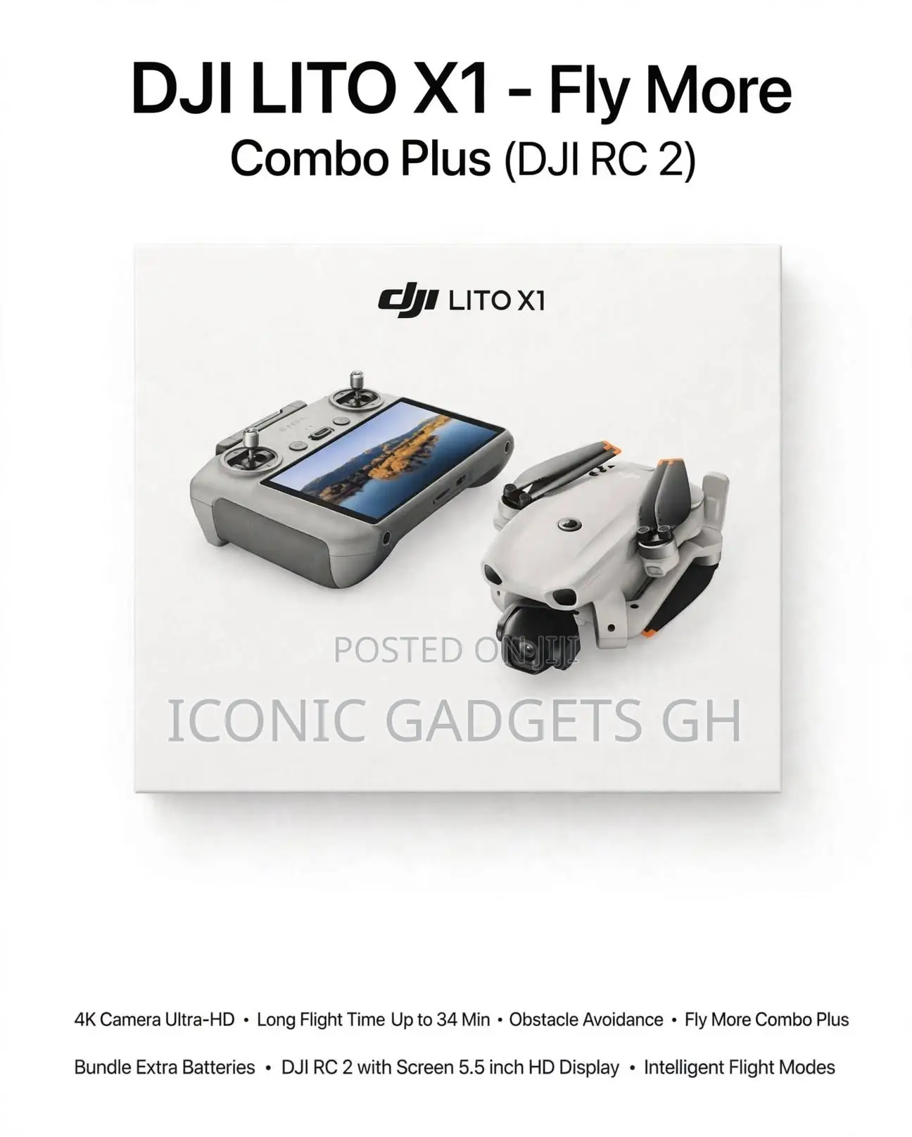 Dji Lito X1 - Fly More Combo Plus (Dji Rc 2)