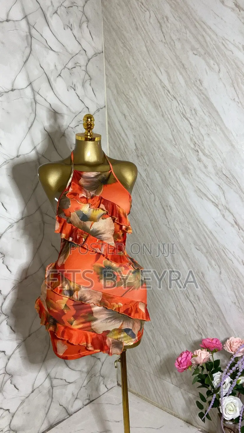 Orange Floral Dress
