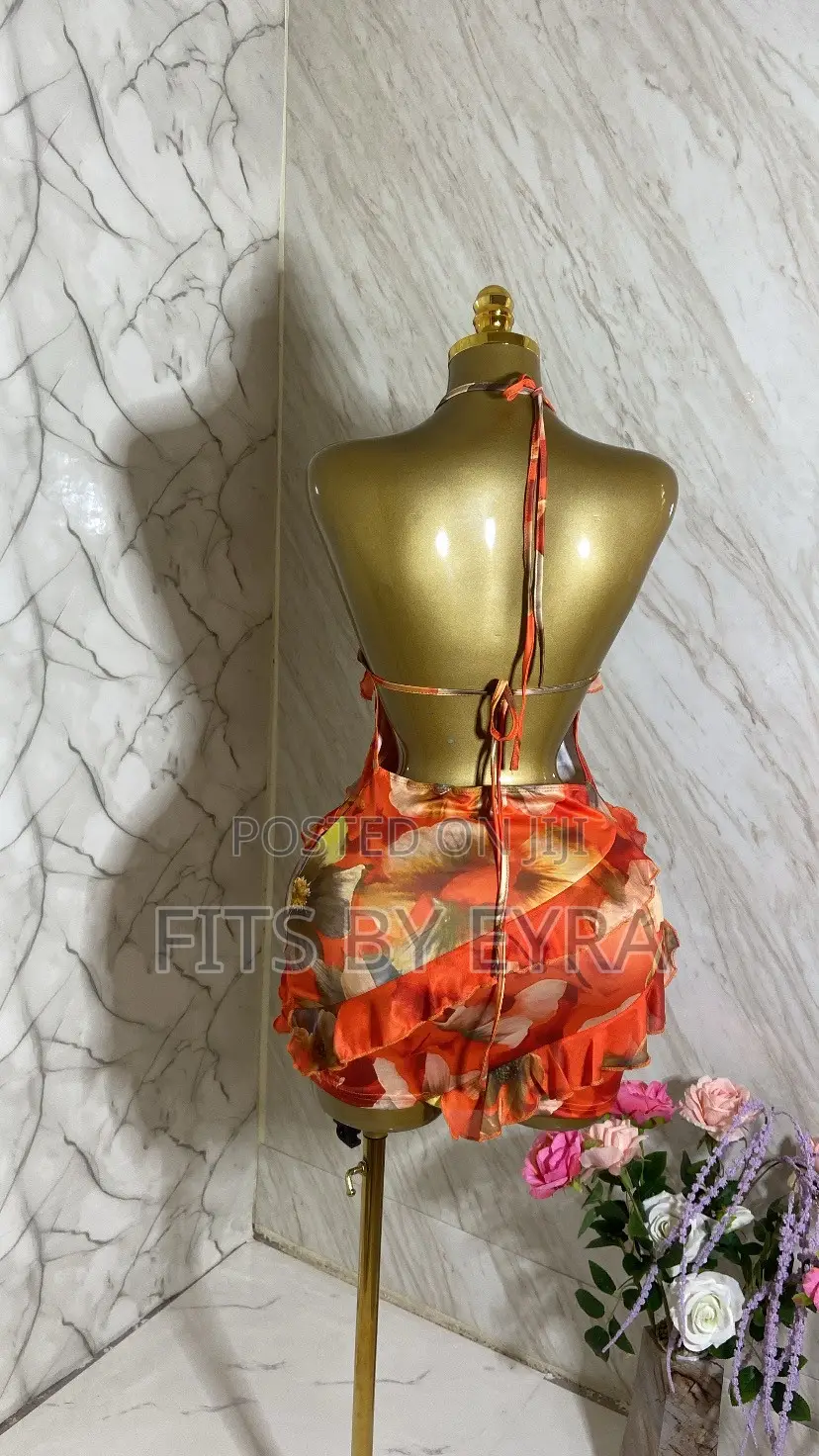 Orange Floral Dress