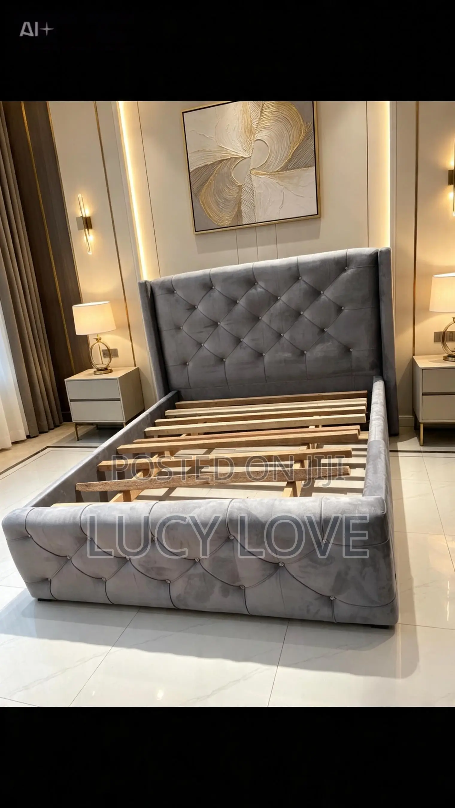 Italian Material Double Bedframe