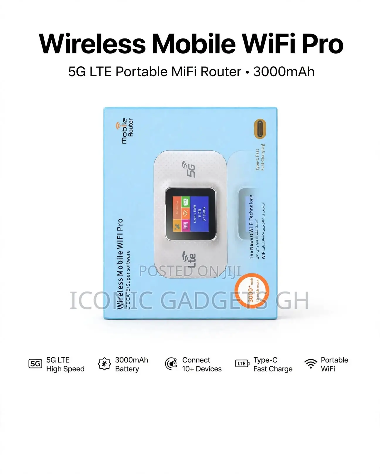 Wireless Mobile WiFi Pro - 5G LTE Portable MiFi Router