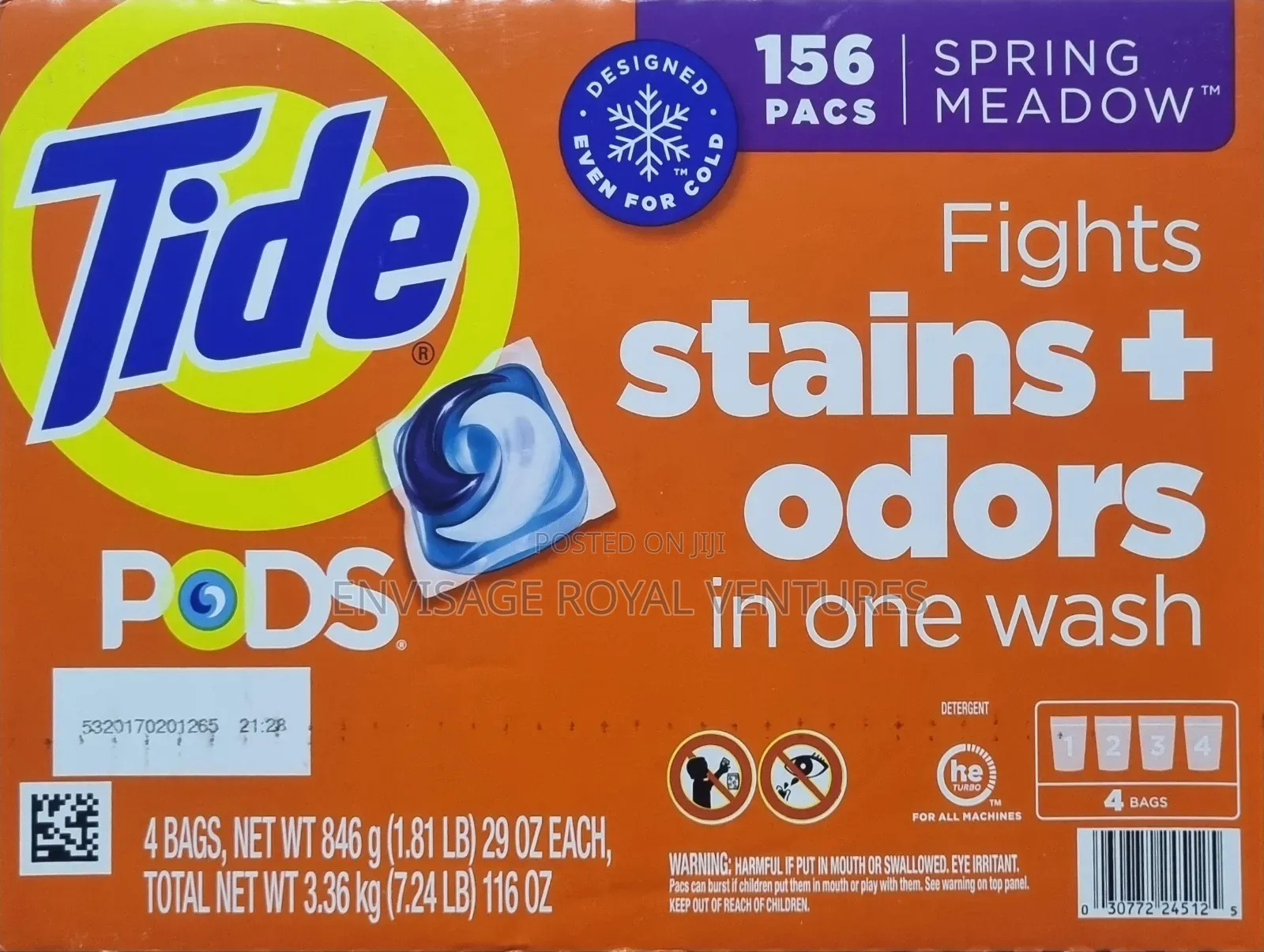 Tide PODS 3.36kg (7.24 LB) 116 0Z, 156 Pacs/Box