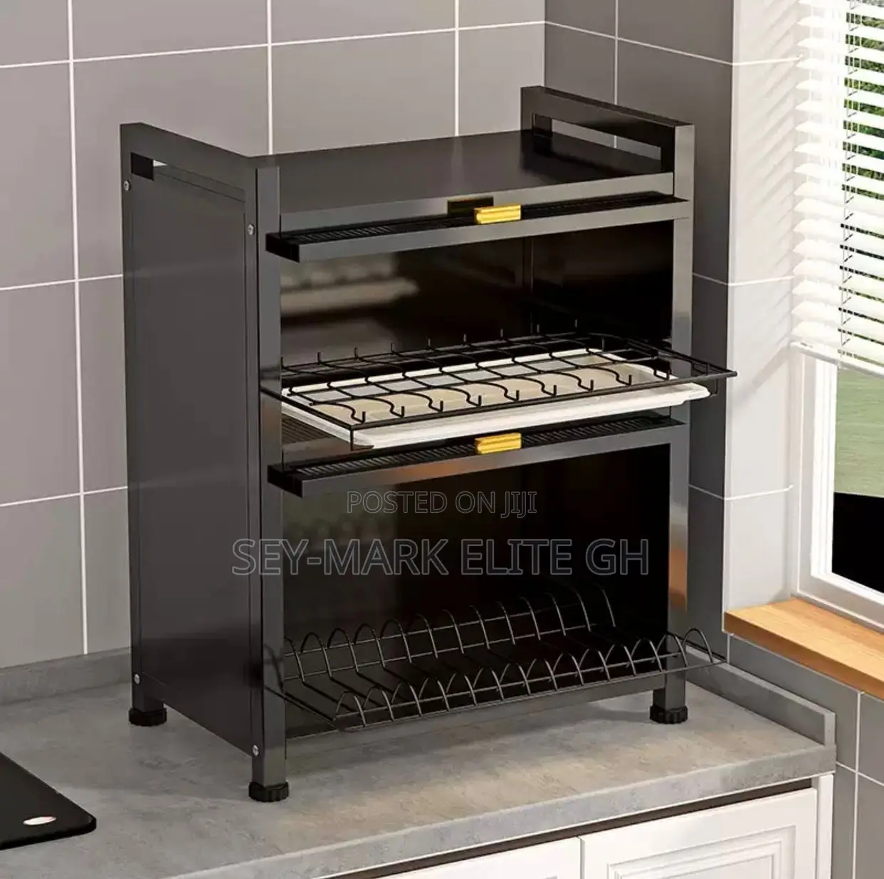 2 Tier Anti-Rust Dish Cabinet Rack