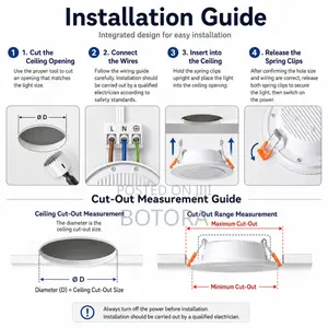 6PICS Set 5W COB LED Downlight - Wide Voltage 100-265v - CRI 90