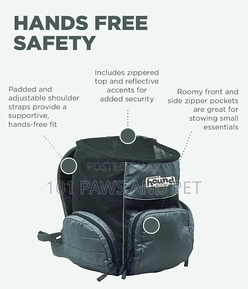 Outward Hound PupPak Dog Front Carrier, Grey, Medium, 12.5" X 9" X 14