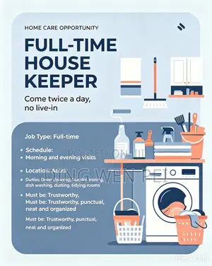 Full‐time Housekeeper Needed