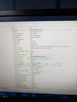 Desktop Computer MSI model 8GB Intel Core i5 HDD 1T