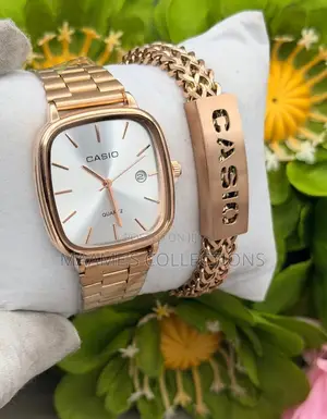 Casio Stainless Steel Quartz Watch & Matching Bracelet Set
