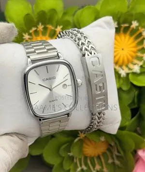 Casio Stainless Steel Quartz Watch & Matching Bracelet Set