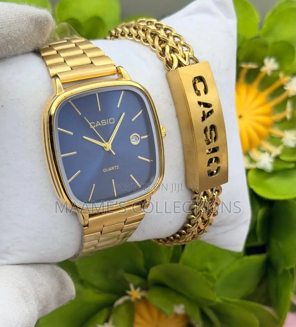 Casio Stainless Steel Quartz Watch & Matching Bracelet Set