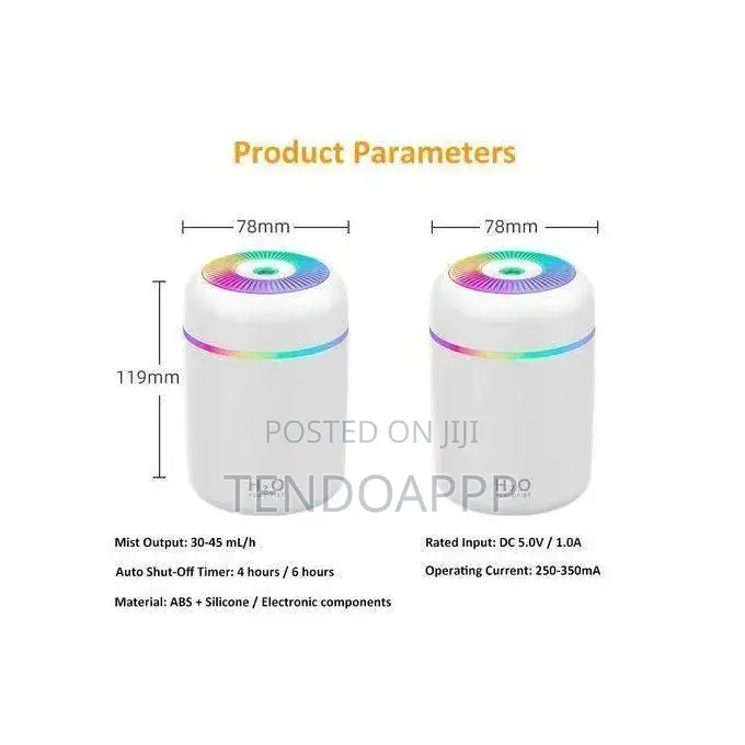 Yaticrab 300ml Humidifier With Colorful Running Lights 476727