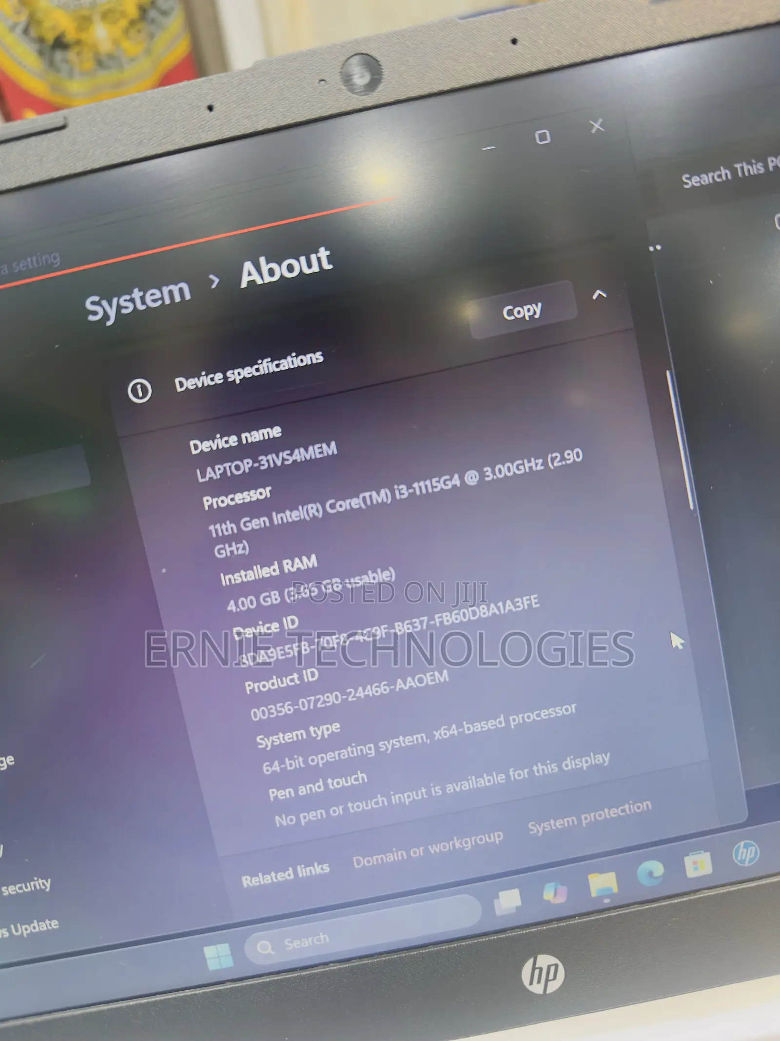 Laptop HP 14-dq1088wm 4GB Intel Core i3 SSD 128GB