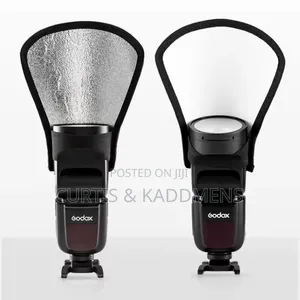 2in1 Silver/White Speedlite Light Flash Reflector, Diffuser