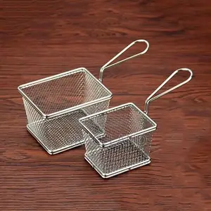 This Is Original Stainless Steel Mini Chips Basket 12x10 Cm 12 Pieces