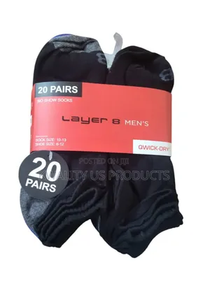 Layer 8 Men's No-Show Socks - 20 Pairs