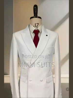 Authentic and Quality 2-Piece White Double-Breasted Men's Suit