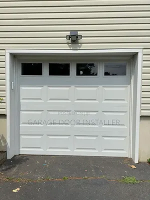 Automatic Garage Door With Remote and Glass Windows