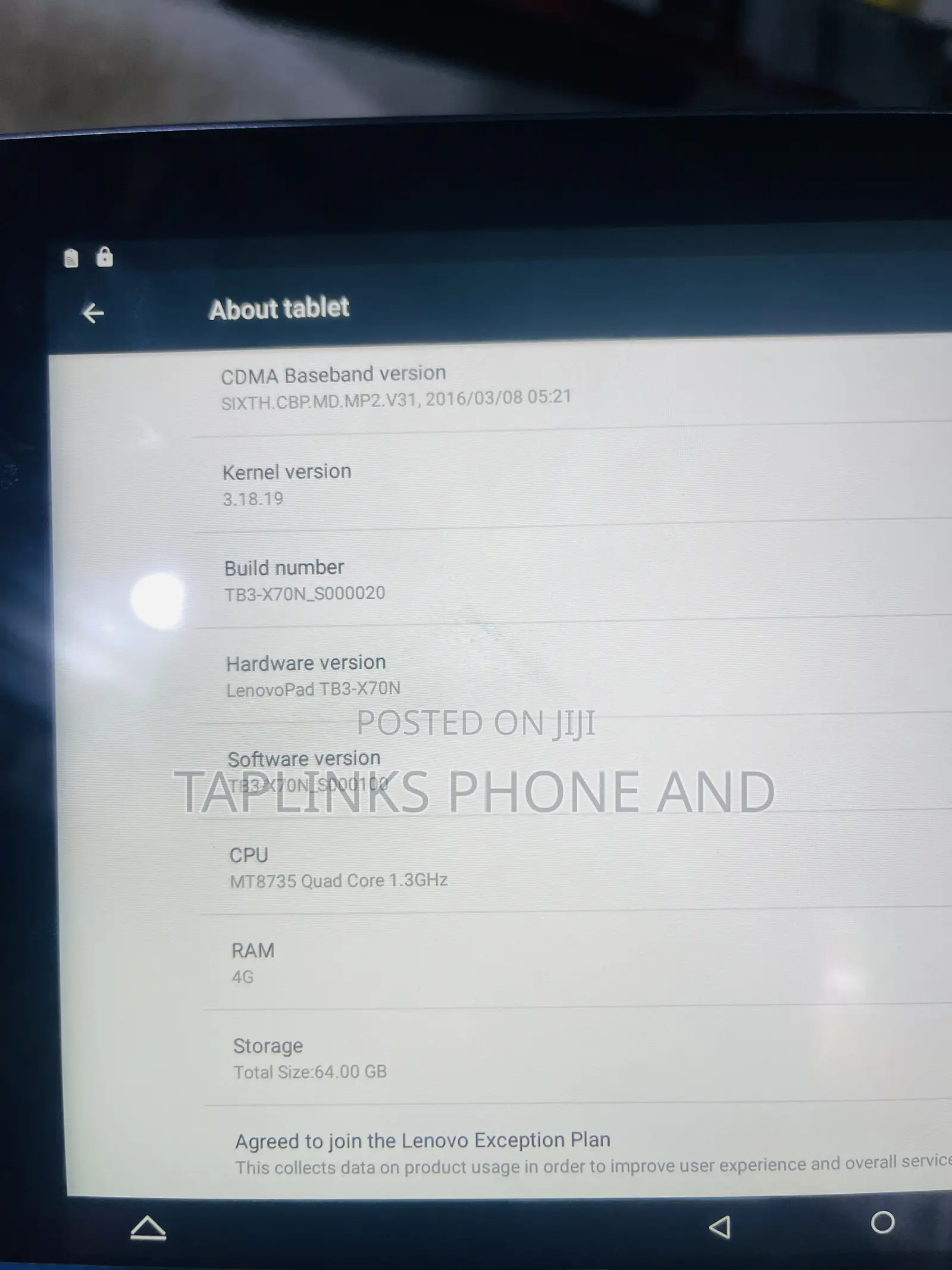 Lenovo TB2-X30F 64 GB Black