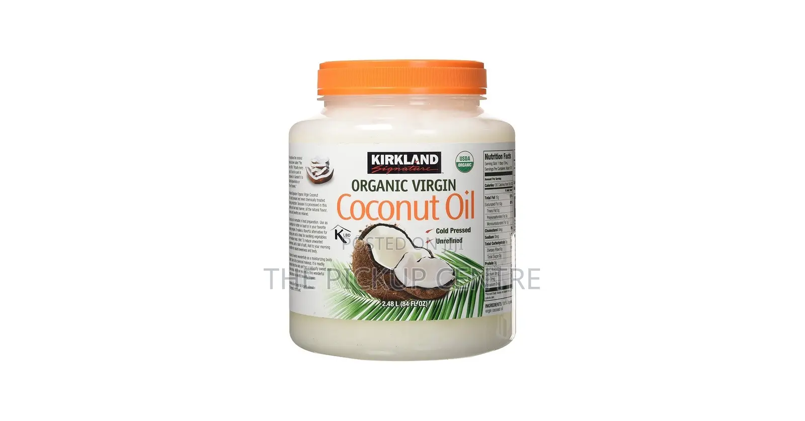 Kirkland Cold Pressed Unrefined Organic Virgin Coconut Oil, 84 Ounce