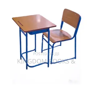 Heavy Duty Single Student Desk and Chair Set - Large Size
