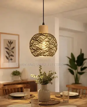 Elegant Woven Rattan Pendant Light