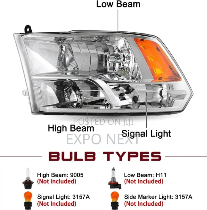 Dodge Ram 1500 2009-2018 Halogen Headlight