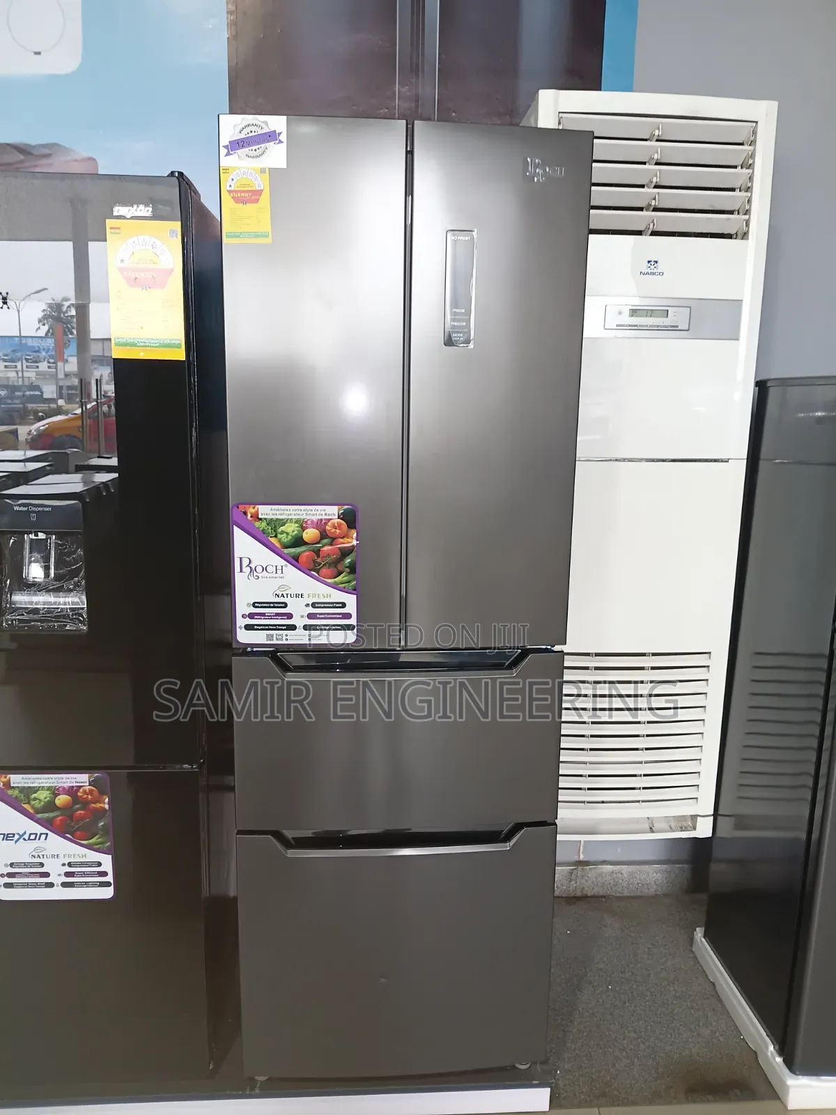 Roch 298L Slim French Door Refrigerator (RFR-370-MDG-B)