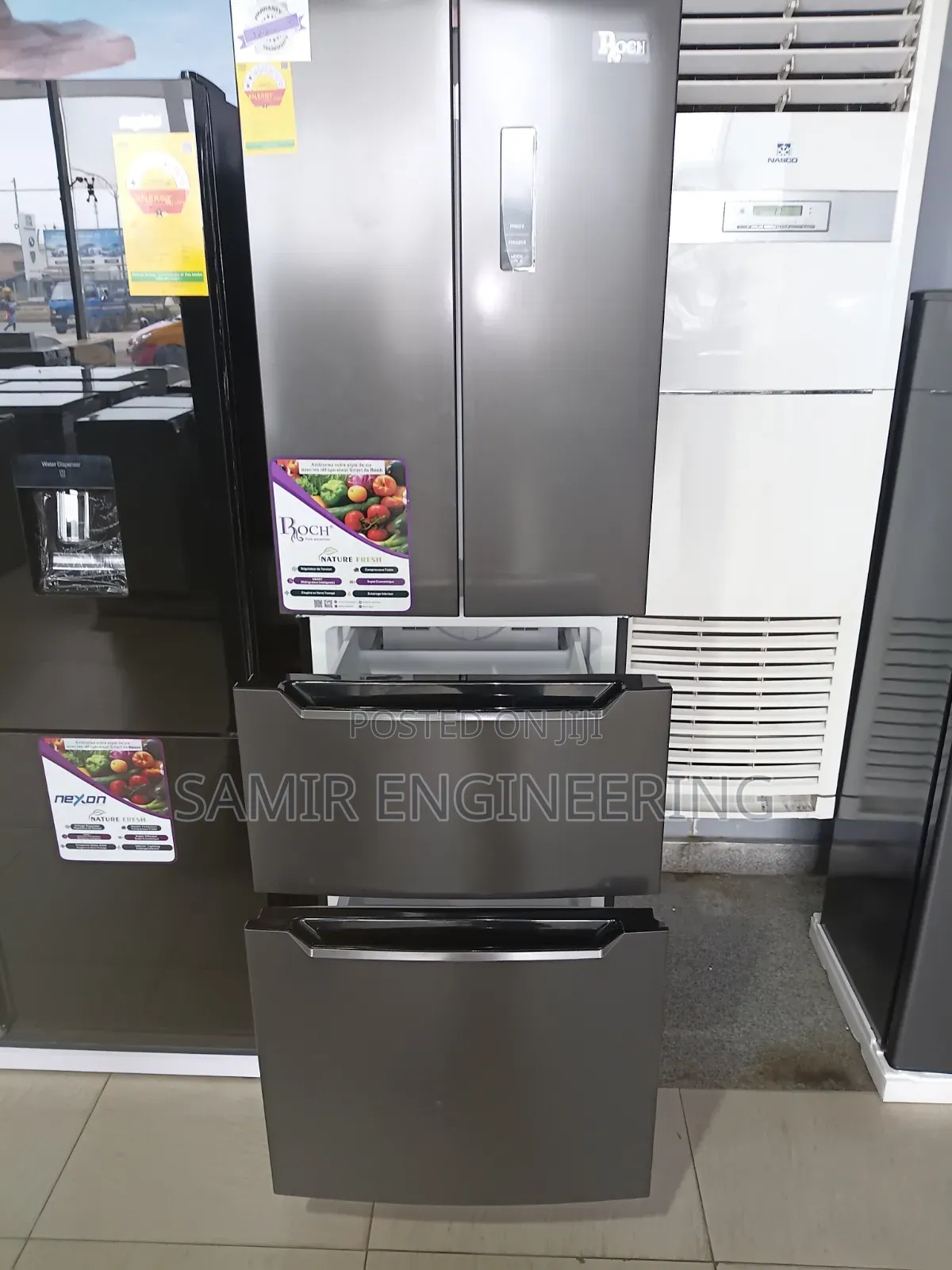 Roch 298L Slim French Door Refrigerator (RFR-370-MDG-B)