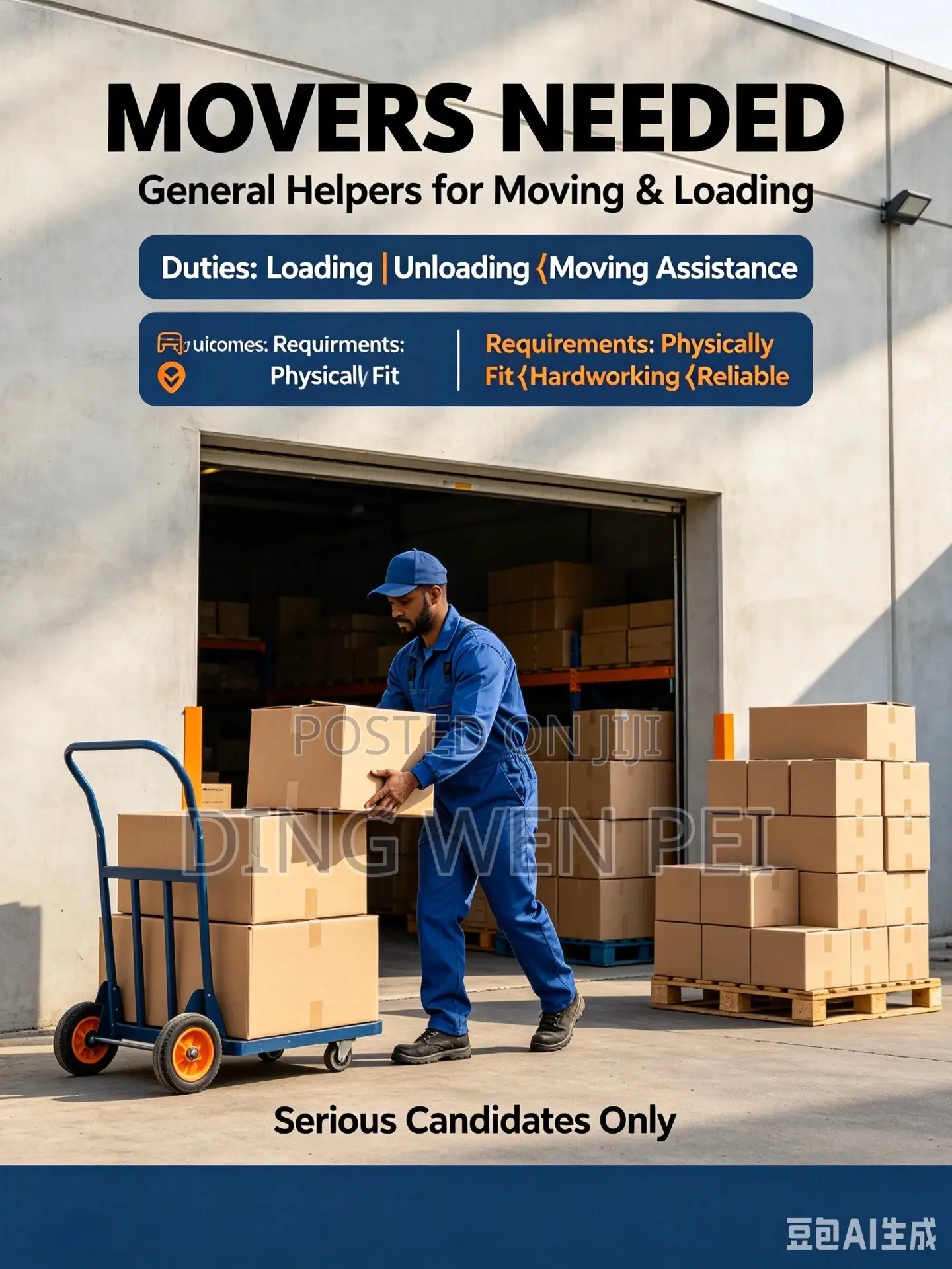 Manpower / Movers‐Helpers Needed