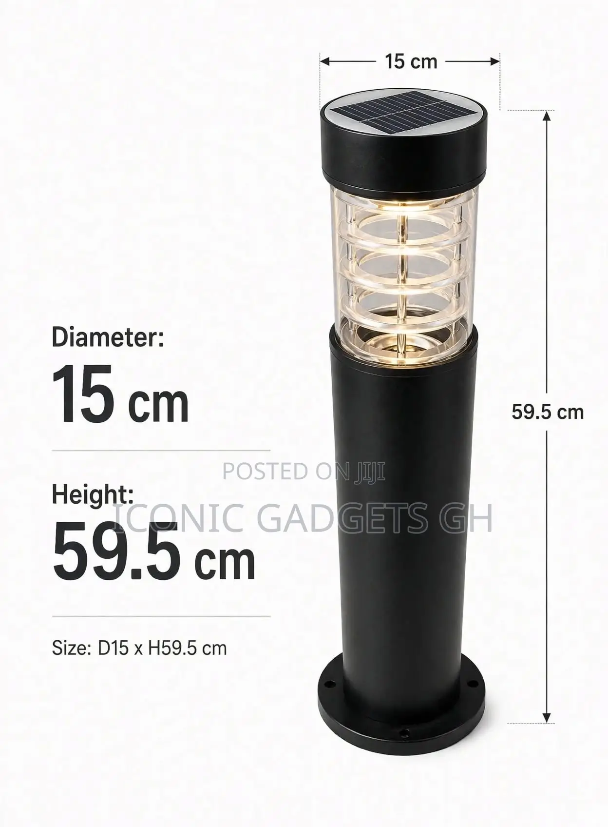 Solar Bollard Garden Light