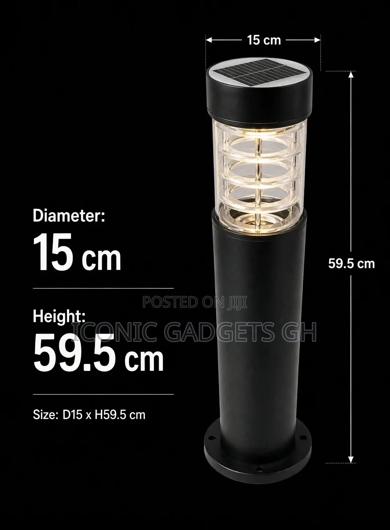 Solar Bollard Garden Light
