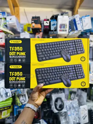 T-Wolf TF350 Dot Punk Wireless Keyboard and Mouse Set.