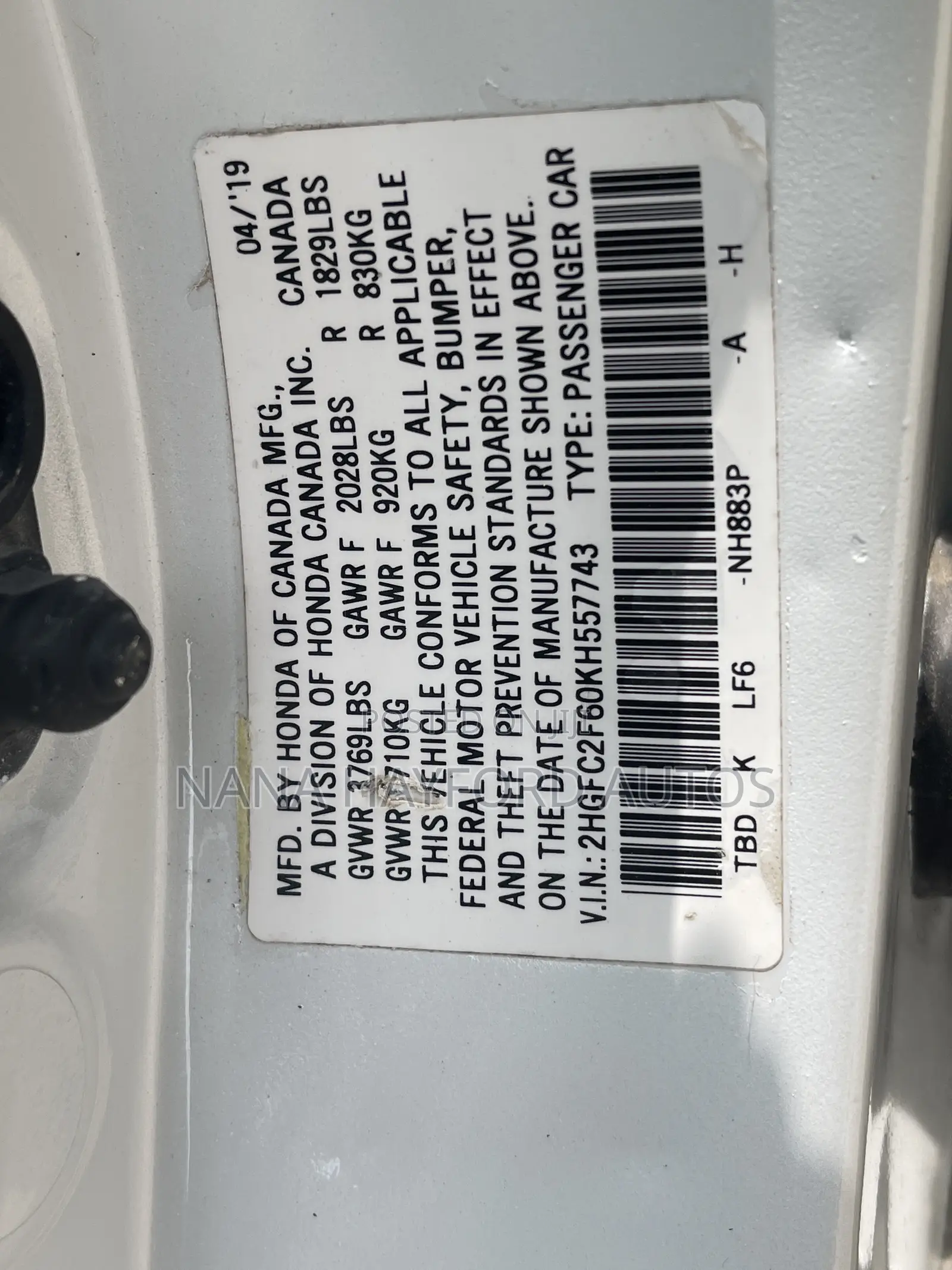Honda Civic 2019 White