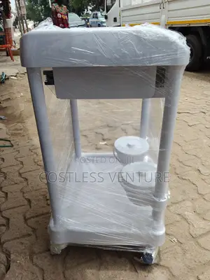 Ingot 2-Tier Treatment Cart With Drawer and 2 Bowls