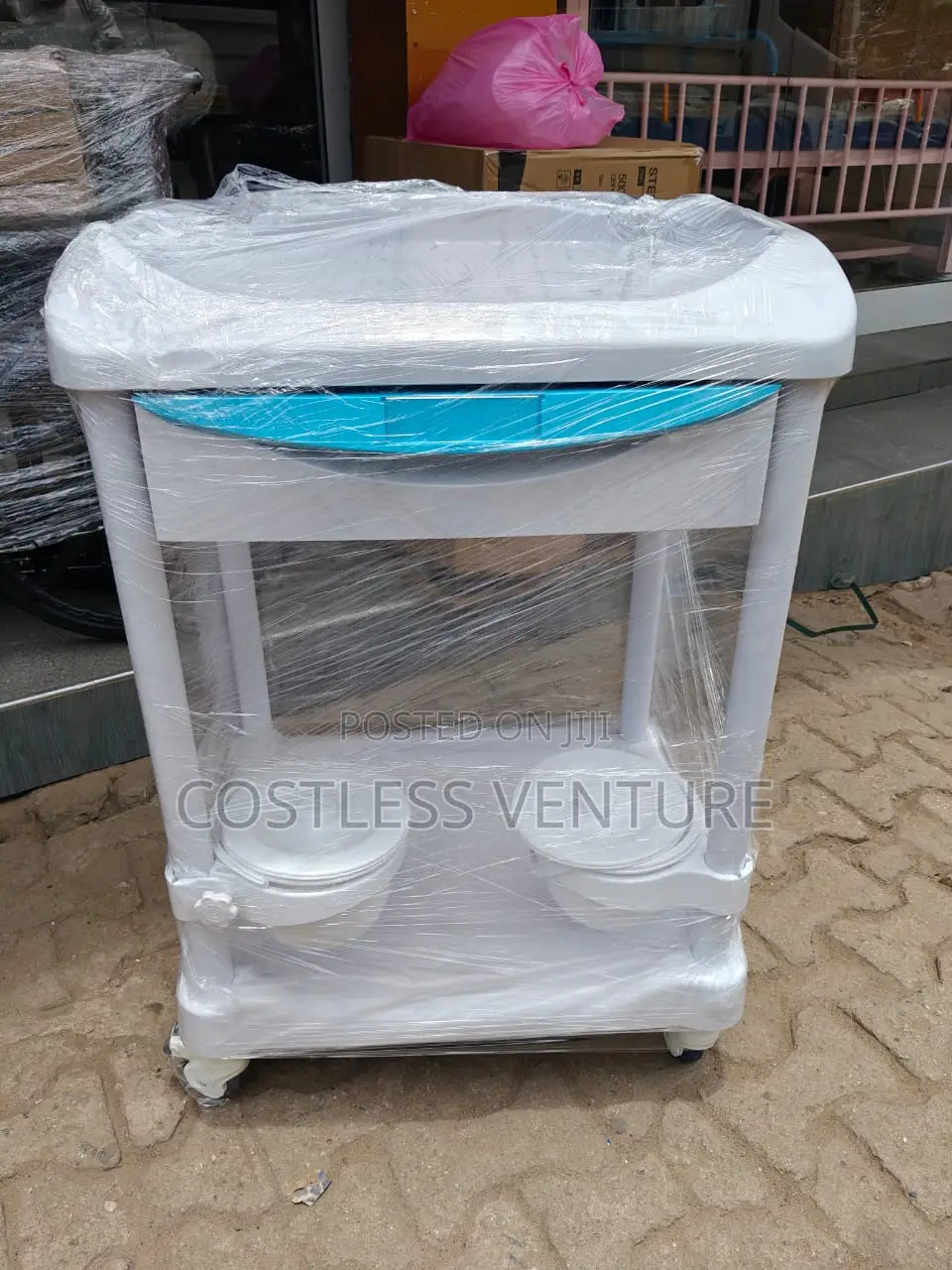Ingot 2-Tier Treatment Cart With Drawer and 2 Bowls