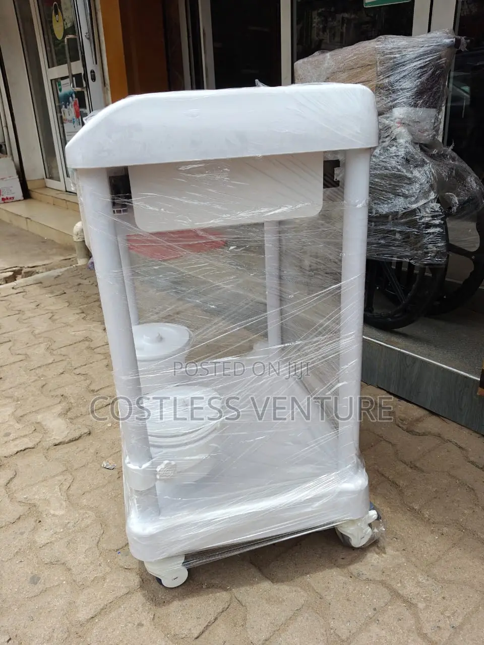 Ingot 2-Tier Treatment Cart With Drawer and 2 Bowls