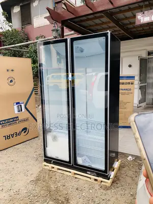 High Quality Pearl PVC-801-27AA 690L Double-Door Glass Display Fridge