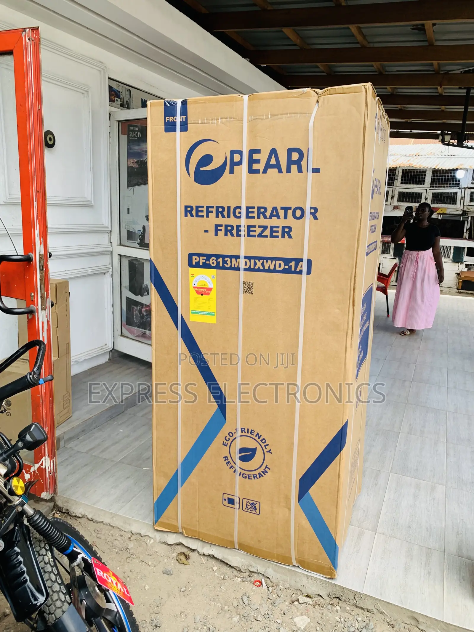 Hot Deals Pearl 421L Bottom Freezer + Dispenser Fridge PF-613MDIXWD-1A