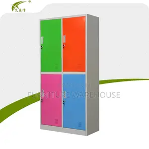 Multi-Colored 4-Door Metal Locker Cabinet